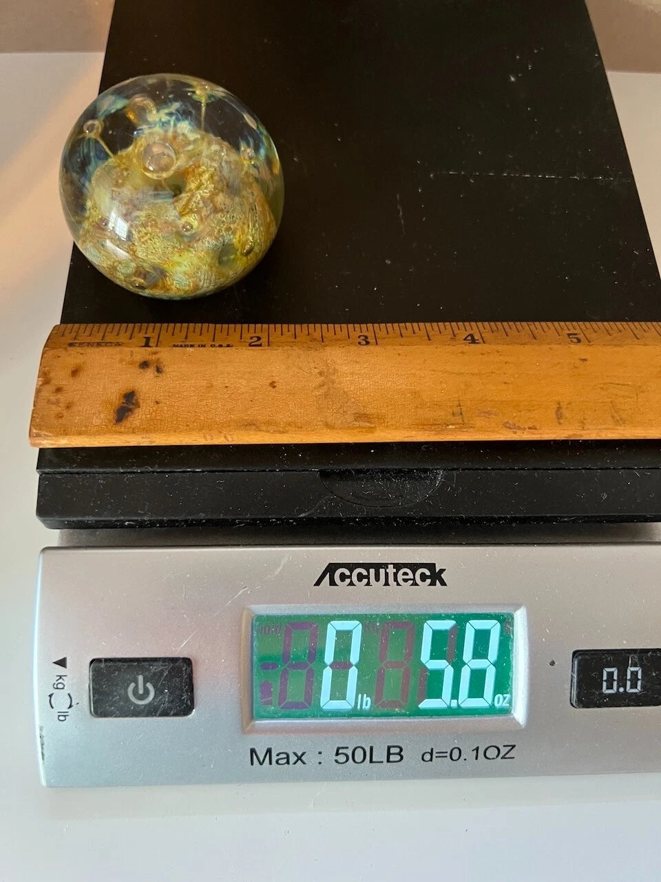 Rusty Lutrell - Signed Art Glass Paperweight