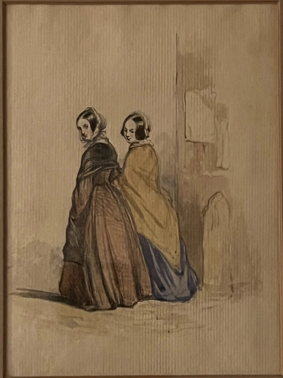 Paul Gavarni / Sulpice Guillaume Chevalier "Two Woman Looking Back"