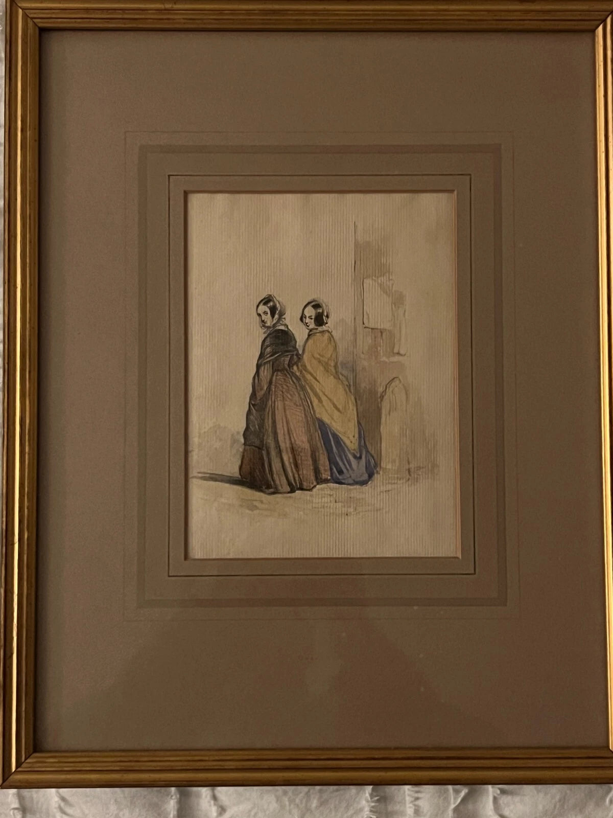 Paul Gavarni / Sulpice Guillaume Chevalier "Two Woman Looking Back"